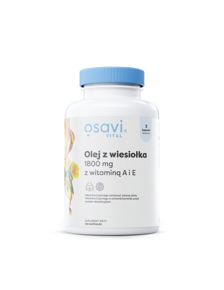 Olej z Wiesiołka z Witaminą A i E, 1800mg - 120 softgels | Osavi