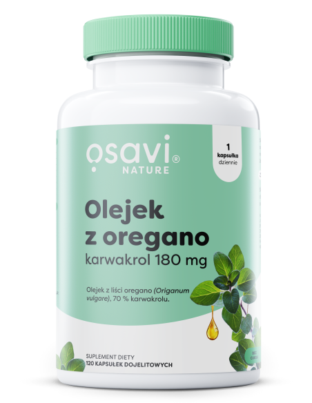 Olejek z Oregano Karwakrol, 180mg - 120 kapsułek dojelitowych | Osavi