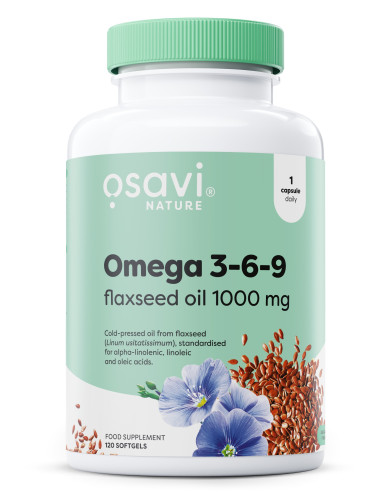 Omega 3-6-9 Flaxseed Oil, 1000mg - 120 softgels...