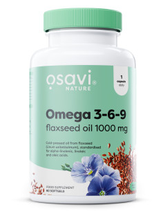 Omega 3-6-9 Flaxseed Oil, 1000mg - 60 softgels | Osavi