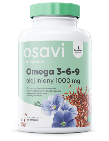Omega 3-6-9 Olej Lniany, 1000mg - 120 softgels...