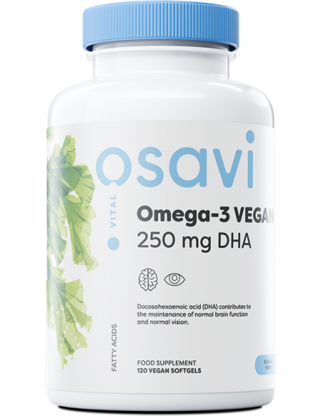 Omega-3 Vegan, 250mg DHA - 120 vegan softgels | Osavi