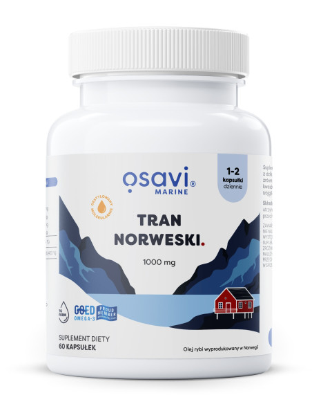 Tran Norweski Kapsułki, 1000mg (Cytryna) - 60 softgels | Osavi