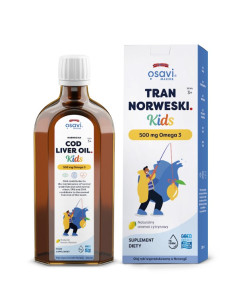 Tran Norweski Kids, 500mg Omega 3 (Cytryna) - 250 ml. |...