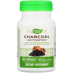 Charcoal Activated 560 mg, 100 Capsules – Nature’s Way