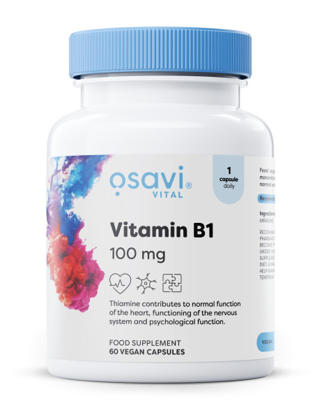 Vitamin B1, 100mg - 60 vegan caps  | Osavi