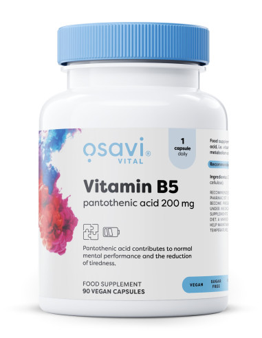 Vitamin B5 Pantothenic Acid, 200mg - 90 vegan...
