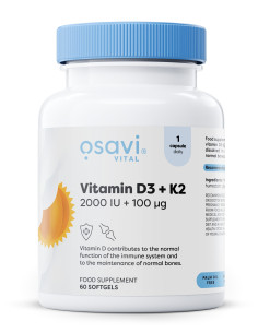 Vitamin D3 + K2, 2000IU + 100mcg - 60 softgels | Osavi