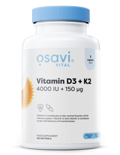 Vitamin D3 + K2, 4000IU + 150mcg - 120 softgels | Osavi