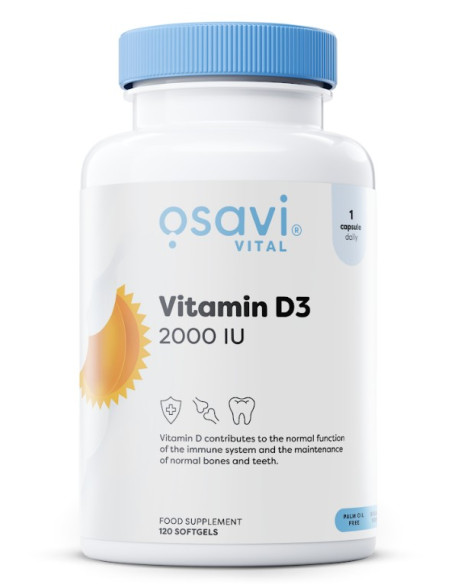 Vitamin D3, 2000IU - 120 softgels | Osavi