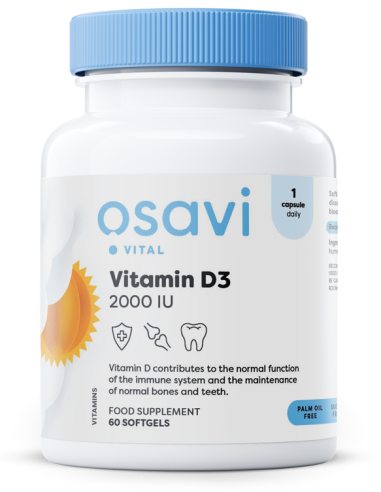 Vitamin D3, 2000IU - 60 softgels | Osavi