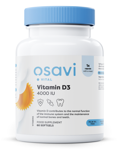 Vitamin D3, 4000IU - 60 softgels | Osavi