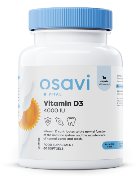 Vitamin D3, 4000IU - 60 softgels | Osavi