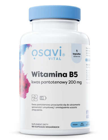 Witamina B5 Kwas Pantotenowy, 200mg - 180 vegan...