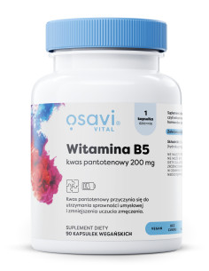 Witamina B5 Kwas Pantotenowy, 200mg - 90 vegan caps | Osavi
