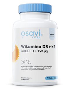 Witamina D3 + K2, 4000IU + 150mcg - 120 softgels | Osavi