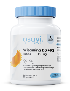 Witamina D3 + K2, 4000IU + 150mcg - 60 softgels | Osavi