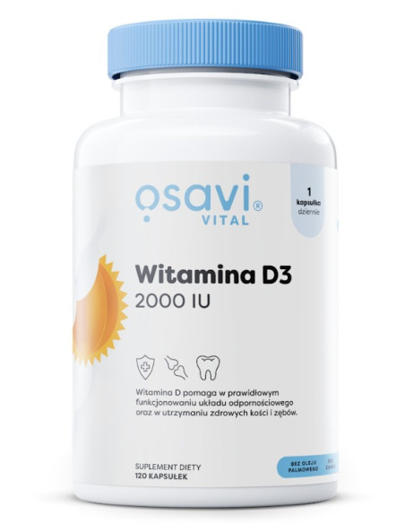 Witamina D3, 2000IU - 120 softgels | Osavi