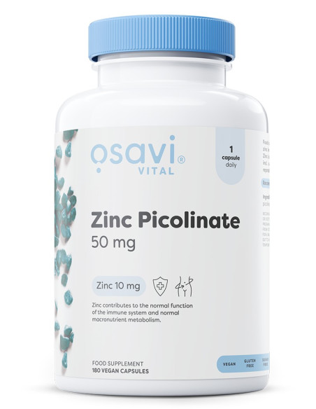 Zinc Picolinate, 50mg - 180 vegan caps | Osavi