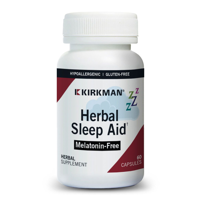 Herbal Sleep Aid, Melatonin-Free - 60 Capsules | Kirkman Labs – official product image 1