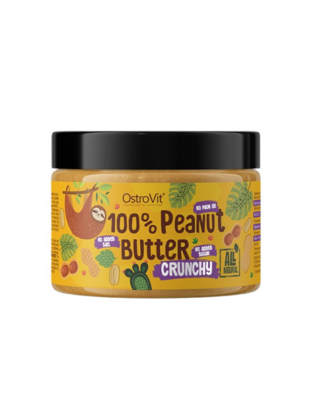 100% Peanut Butter, Crunchy - 500g | OstroVit