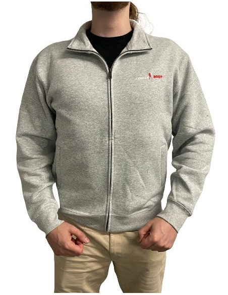 PowerBody Full Zip Jumper, Grey - XXX-Large | Power Body Nutrition