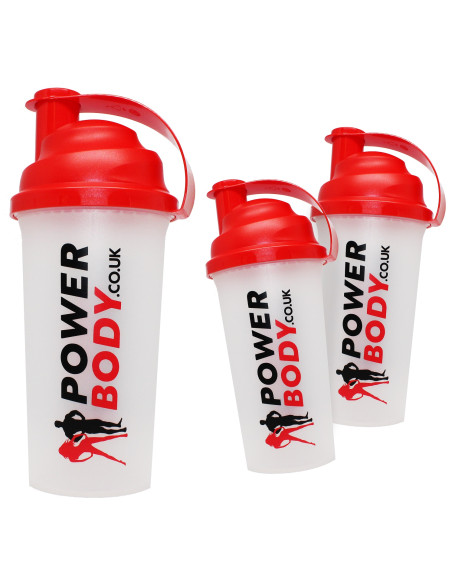 Shaker PowerBody, Clear and Red - 700 ml. | Power Body Nutrition