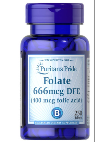 Folate, 666mcg - 250 tablets | Puritan's Pride