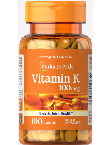 Vitamin K, 100mcg - 100 tabs | Puritan's Pride