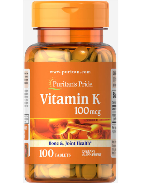 Vitamin K, 100mcg - 100 tabs | Puritan's Pride