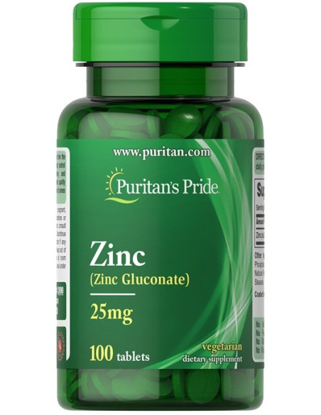 Zinc, 25mg - 100 tablets | Puritan's Pride