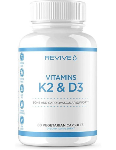 Vitamins K2 + D3 - 60 vcaps | Revive