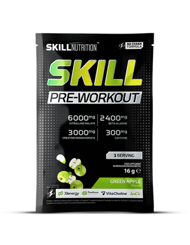 Skill Pre-Workout, Green Apple - 16g (1...
