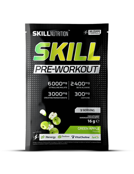Skill Pre-Workout, Green Apple - 16g (1 serving) | Skill Nutrition