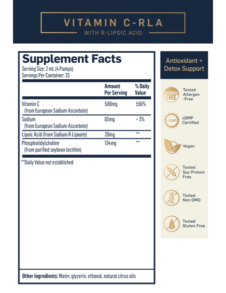 Liposomal Vitamin C with R-Lipoic Acid, 50 ml - Quicksilver Scientific