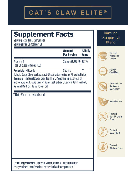 Nanoemulsified Cat's Claw Elite ™ - Quicksilver Scientic