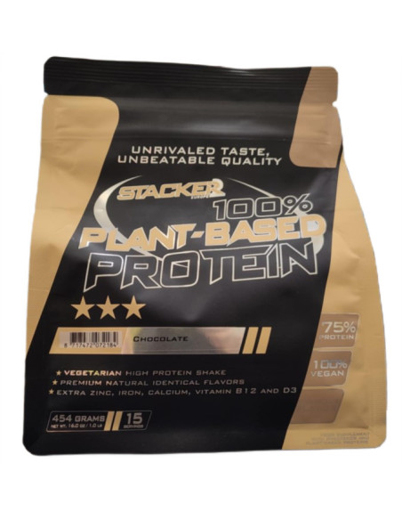 100% Plant Based Protein, Chocolate - 454g | Stacker2 Europe