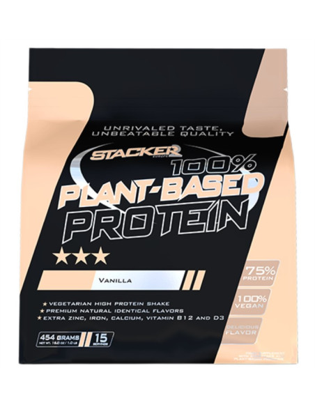 100% Plant Based Protein, Vanilla - 454g | Stacker2 Europe
