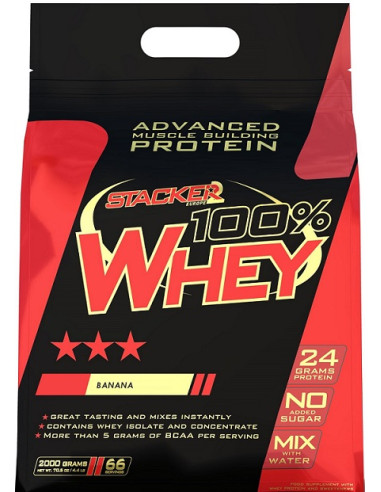 100% Whey, Banana - 2000g | Stacker2 Europe