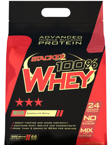 100% Whey, Vanilla - 2000g | Stacker2 Europe