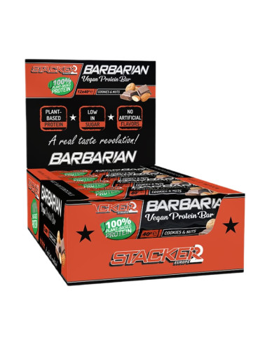 Barbarian Vegan Protein Bar, Cookies & Nuts -...