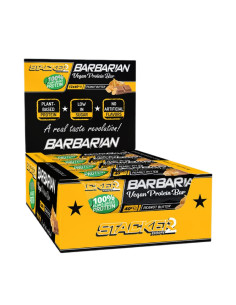 Barbarian Vegan Protein Bar, Peanut Butter - 12 x 40g |...