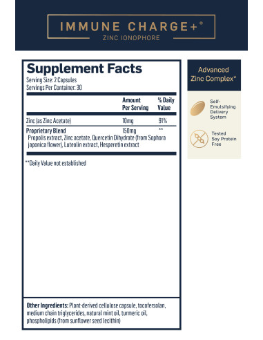 Immune Charge+® Zinc Ionophore, 60 Capsules -...