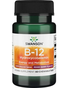 B-12 Hydroxycobalamin, 1000mcg - 60 chewable tablets |...