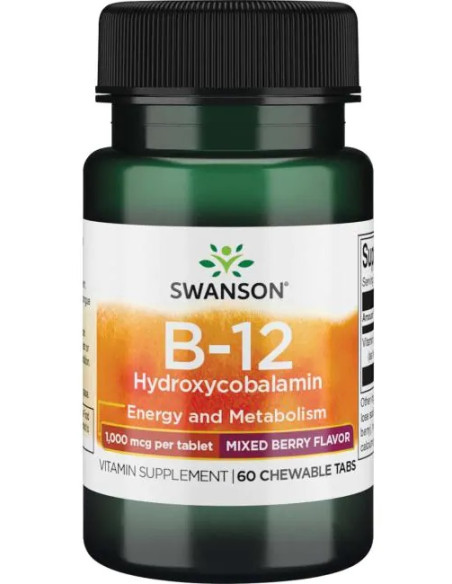 B-12 Hydroxycobalamin, 1000mcg - 60 chewable tabs | Swanson
