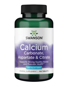 Calcium Carbonate, Aspartate & Citrate, 500mg - 100 tabs...