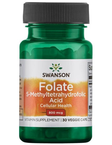 Folate (5-Methyltetrahydrofolic Acid), 800mcg - 30 vcaps | Swanson