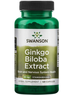 Ginkgo Biloba Extract 24%, 60mg - 120 caps | Swanson