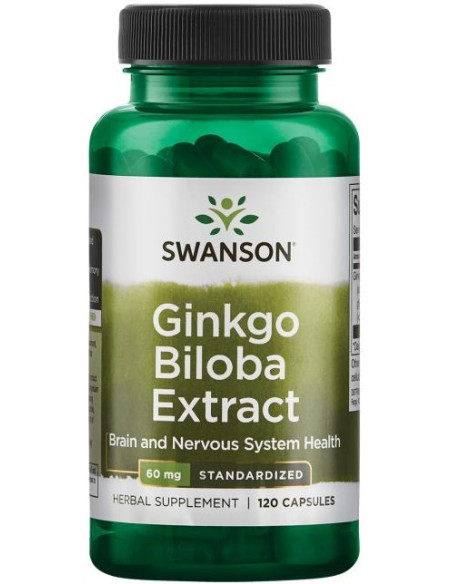 Ginkgo Biloba Extract 24%, 60mg - 120 caps | Swanson