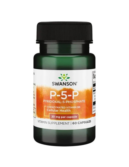 P-5-P (Pyridoxal-5-Phosphate) Coenzymated Vitamin B6, 20mg - 60 caps | Swanson